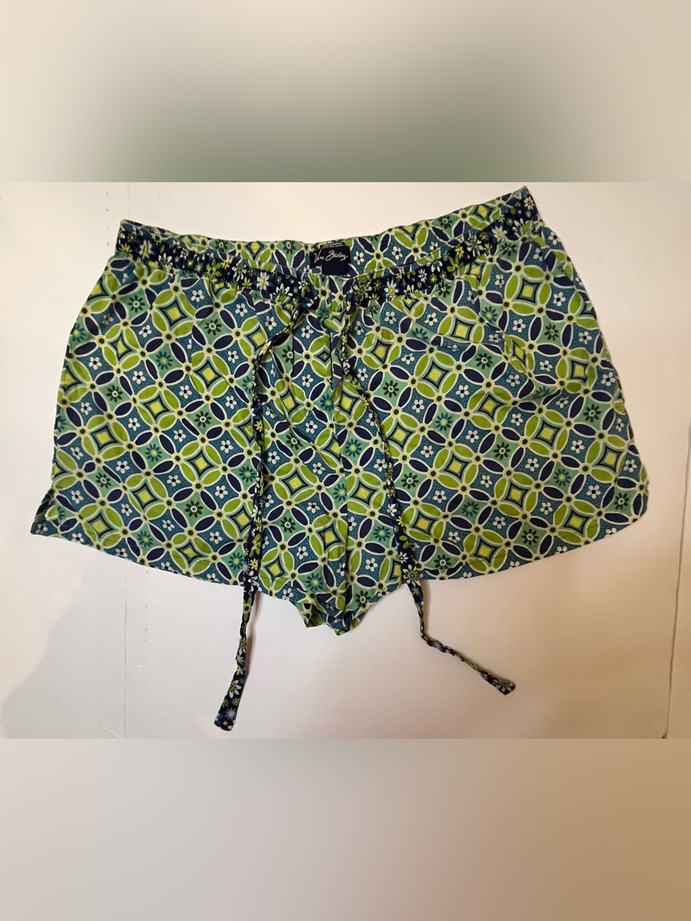 Vera Bradley Green and Blue Geometric Print Women’s Shorts